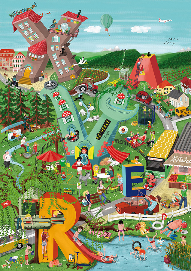 werbung_buchillustration_WimmelbildXaver_WimmelbuchKinderbuch_freieArbeit